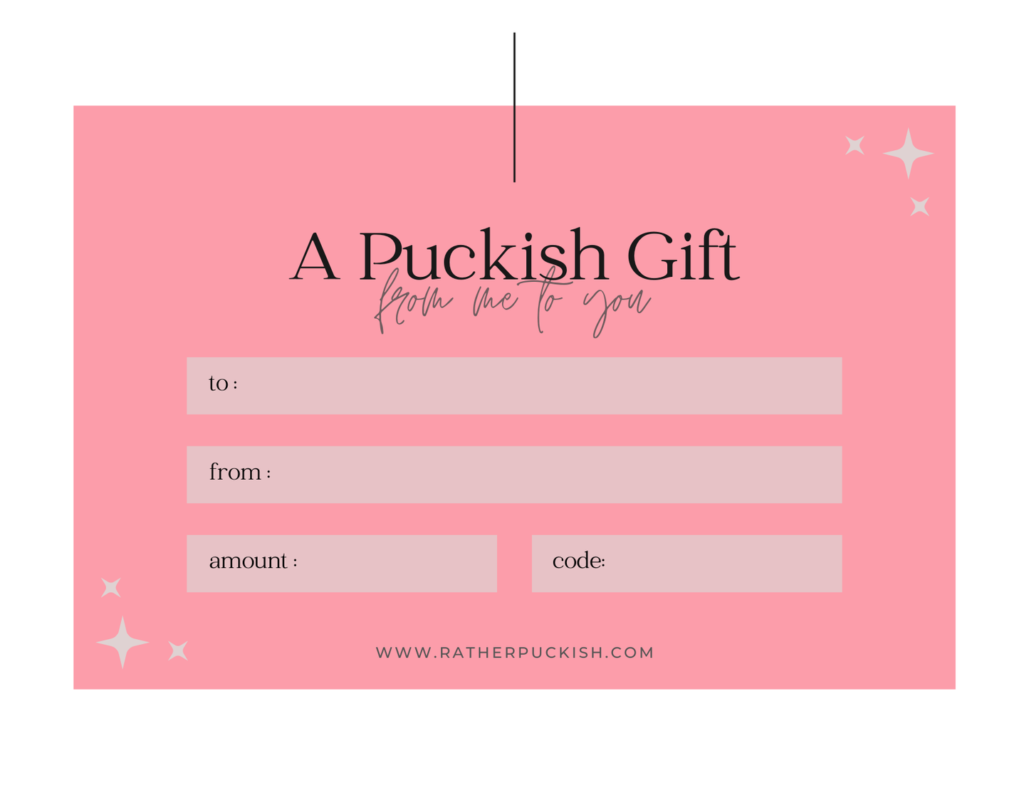 Rather Puckish gift certificate
