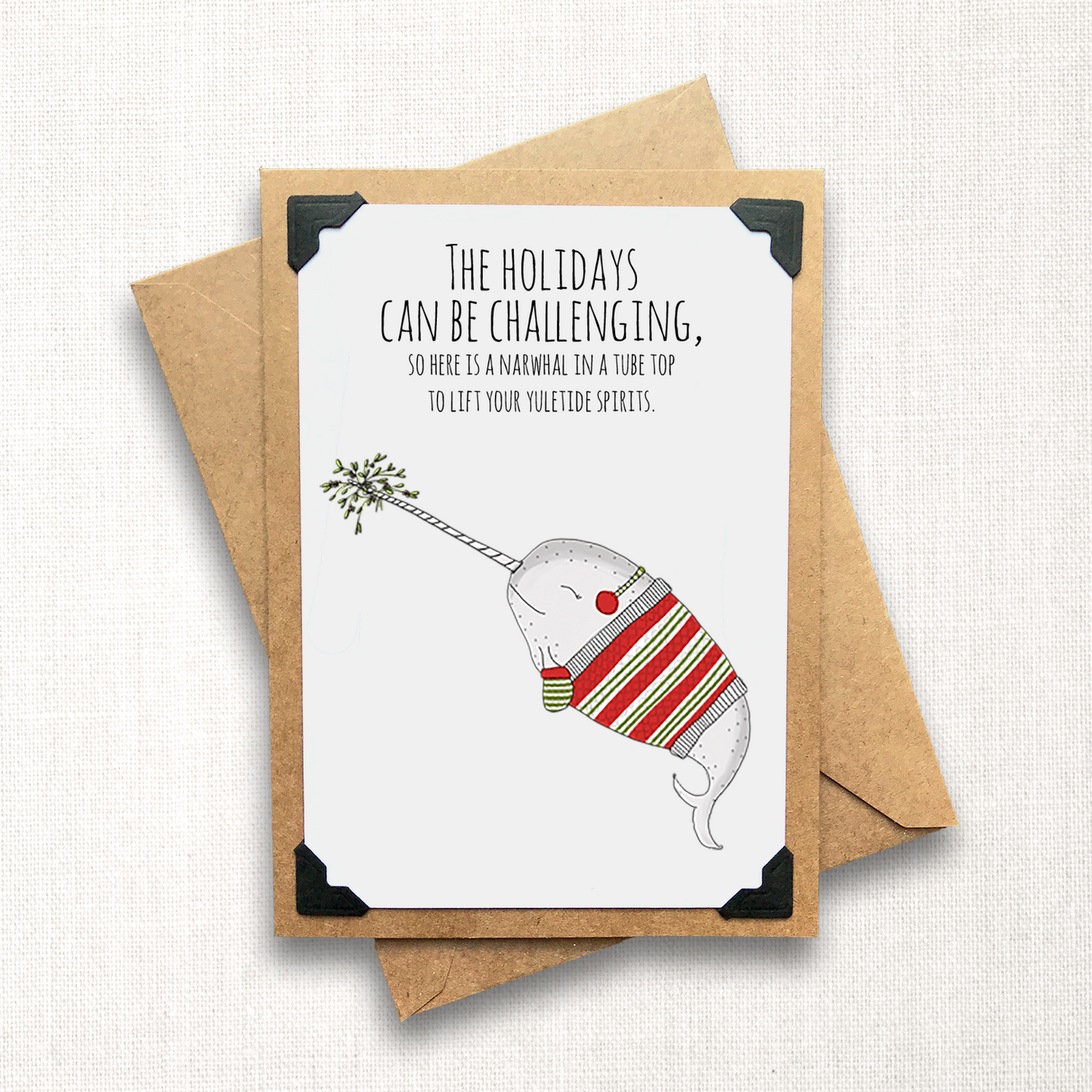 Festive Narwhal Holiday Card