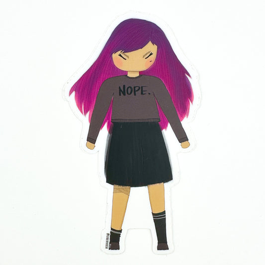 NOPE Girl Sticker