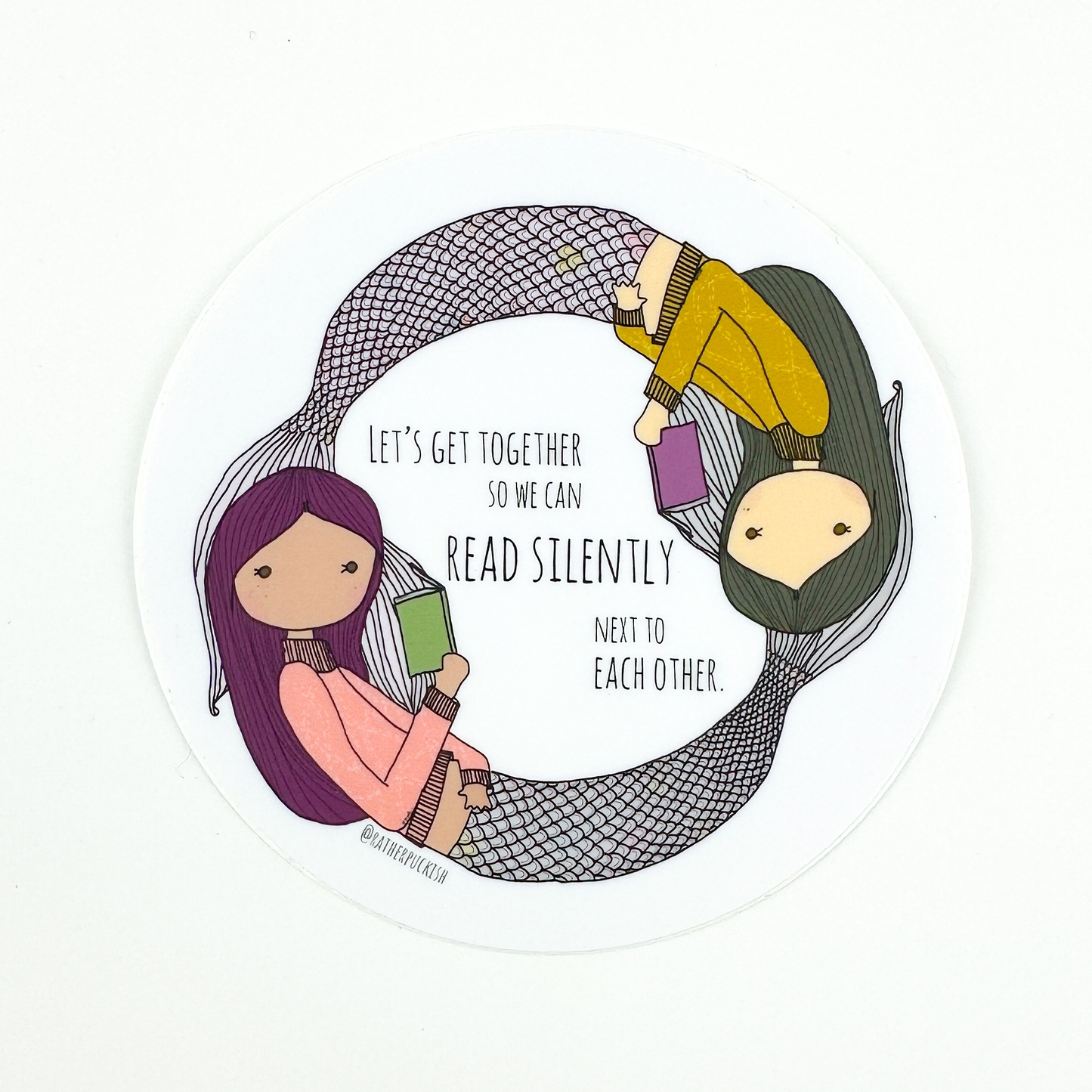 Reading Mermaids Sticker