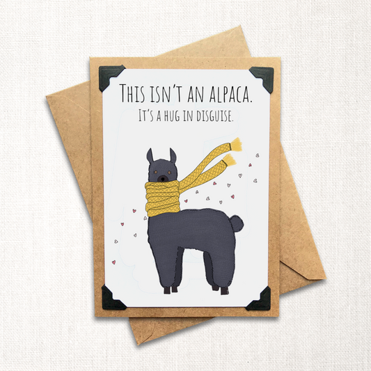 Alpaca Hug in Disguise Note Card