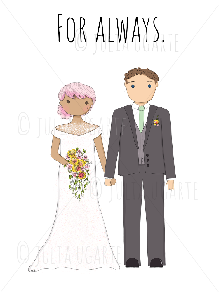 For Always Wedding Note Card