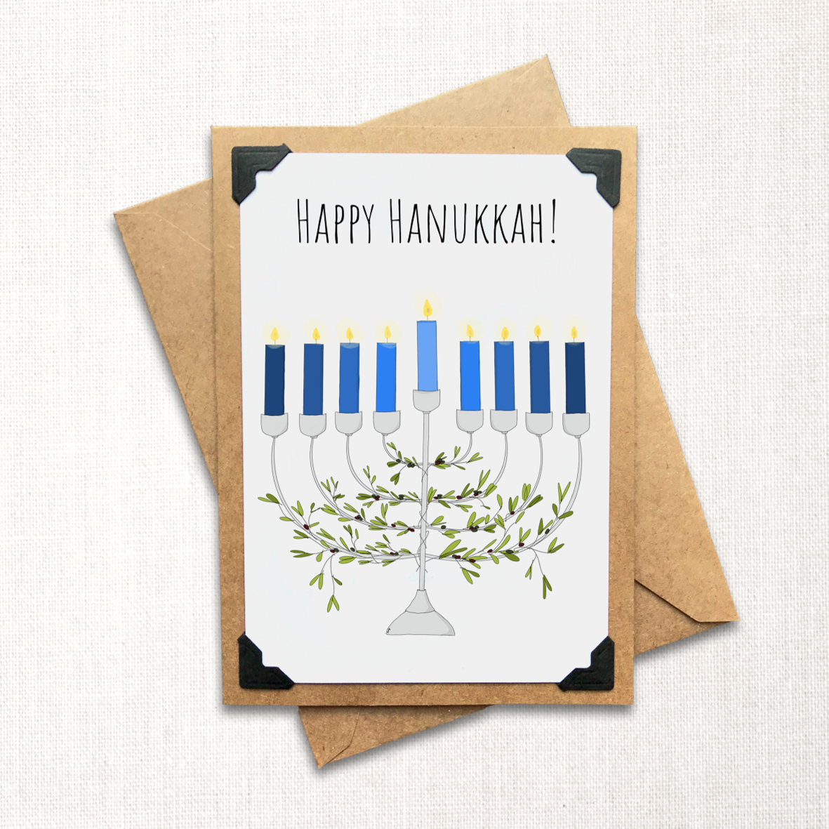 Happy Hanukkah Menorah Holiday Card – Rather Puckish happy-hanukkah-menorah-holiday-card-rather-puckish