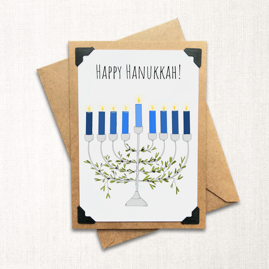 Happy Hanukkah Menorah Holiday Card