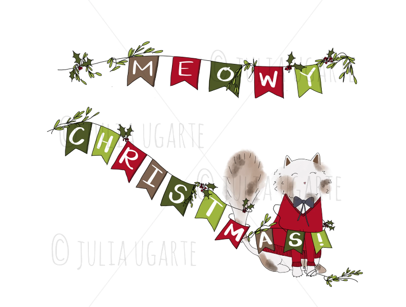 Meowy Christmas Holiday Card