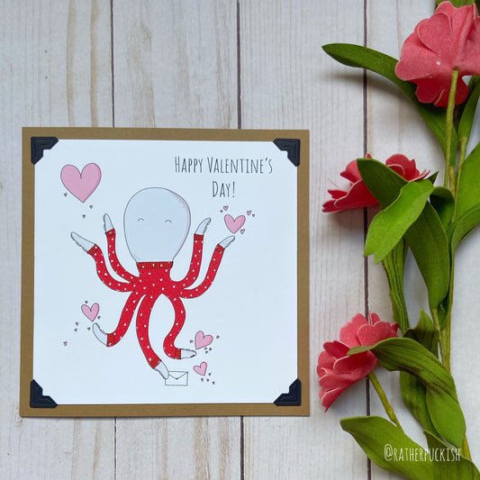 Happy Valentines Day! Octopus Note Card