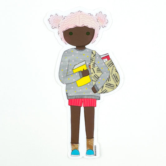 Why Bring One Book Bookish BookBag Girl Sticker