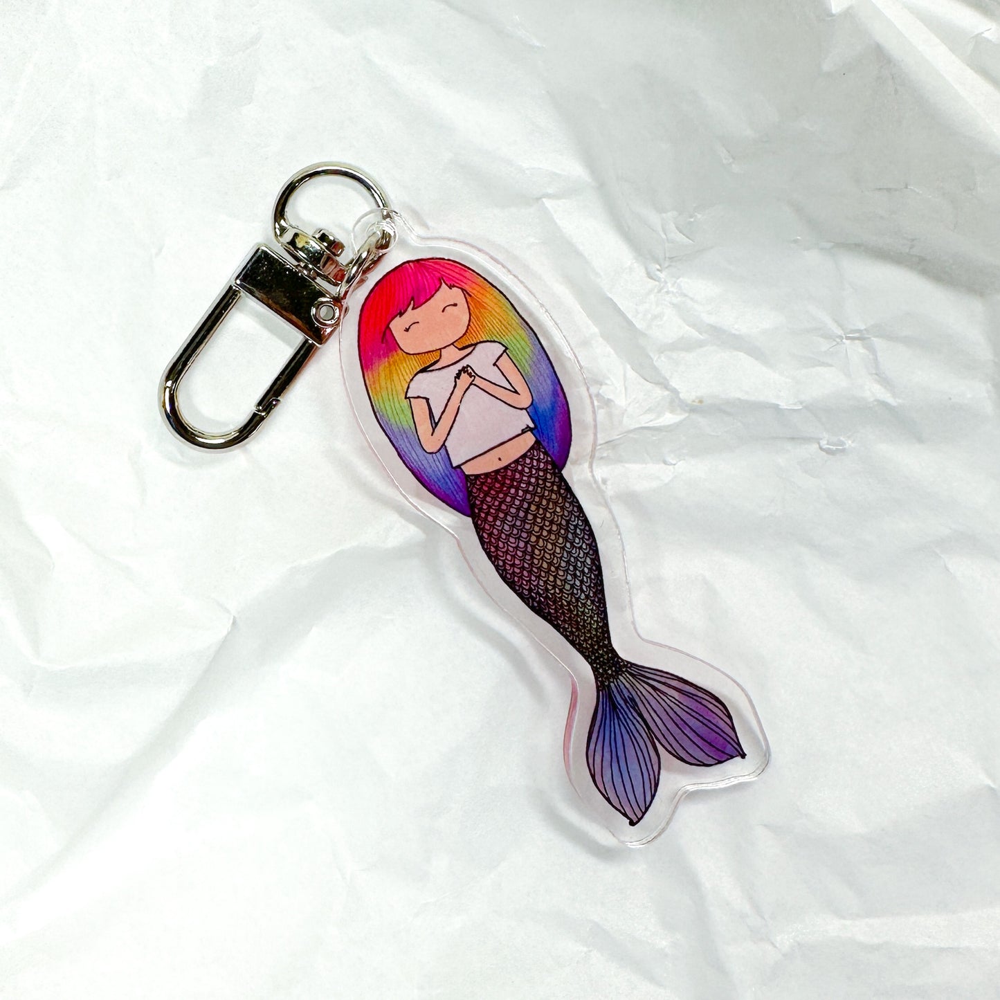 All the Colors Mermaid Acrylic Keychain