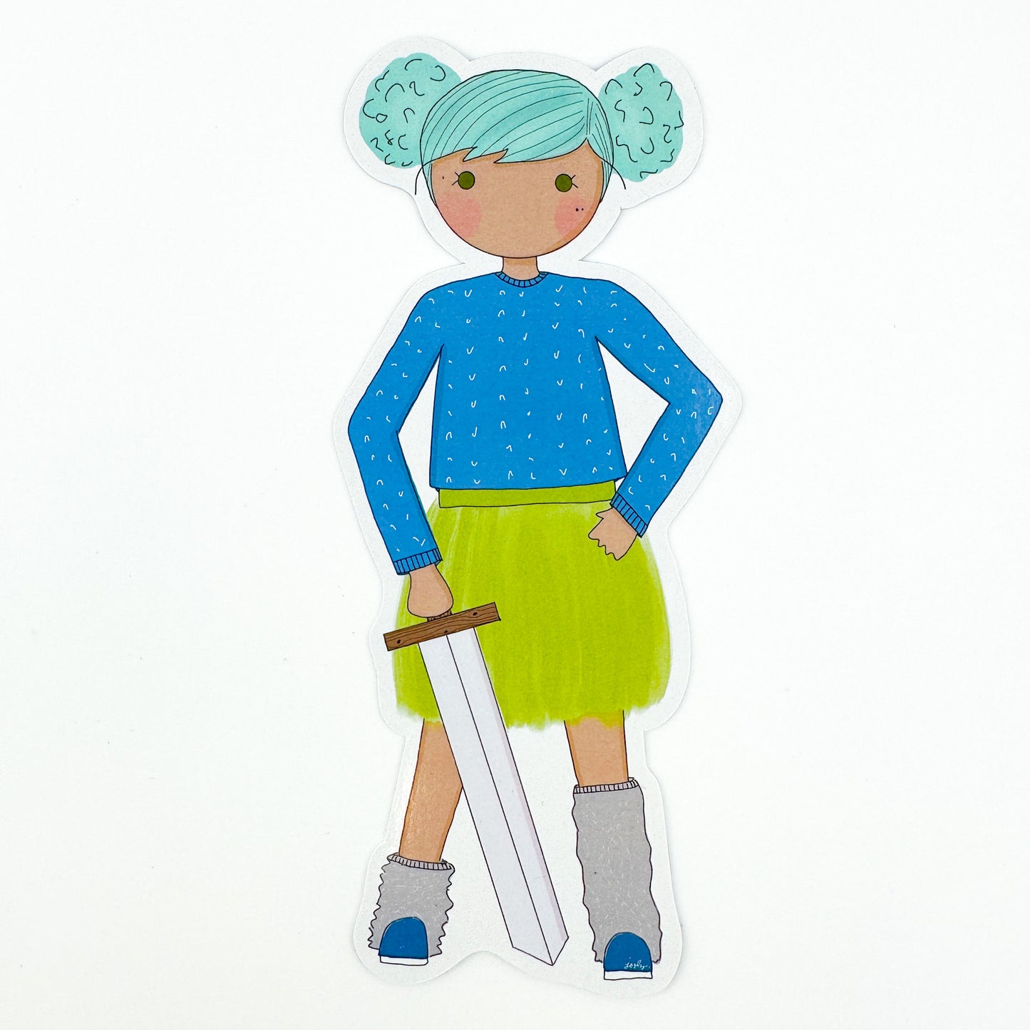 Blue Tutu and Sword Bookmark