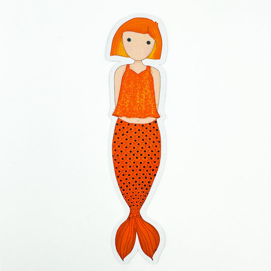 Orange Mermaid Bookmark