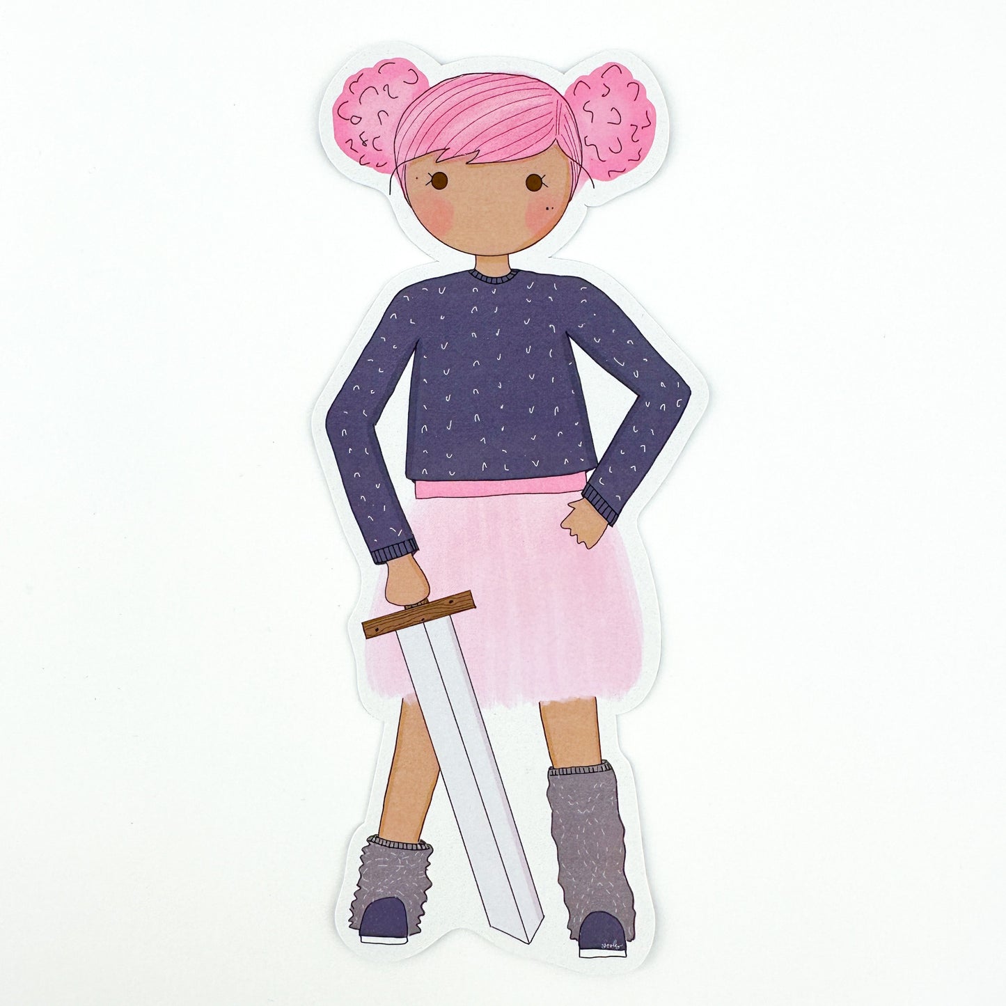 Pink Tutu and Sword Bookmark