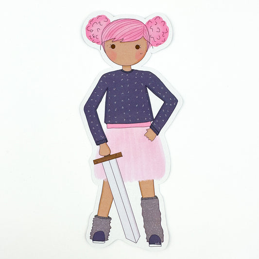 Pink Tutu and Sword Bookmark