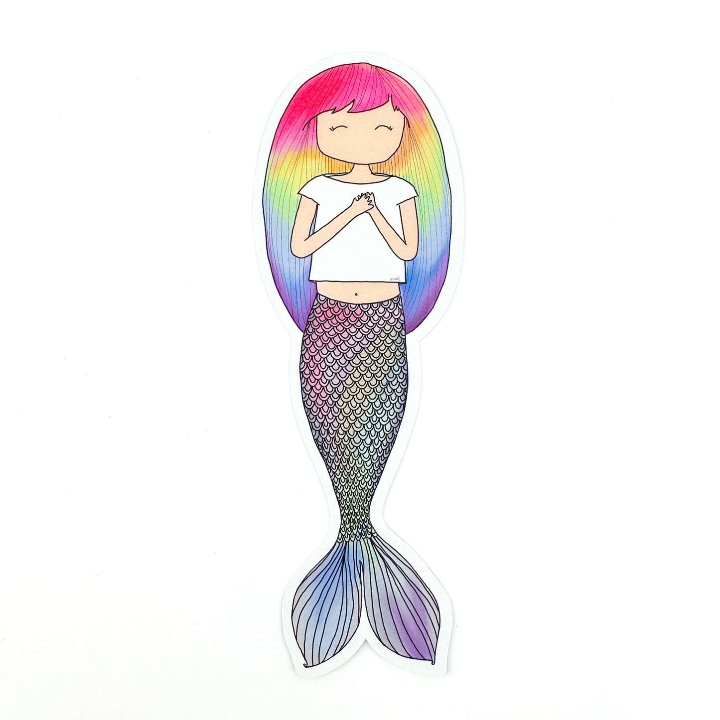 Live All the Colors Rainbow Hair Mermaid Bookmark