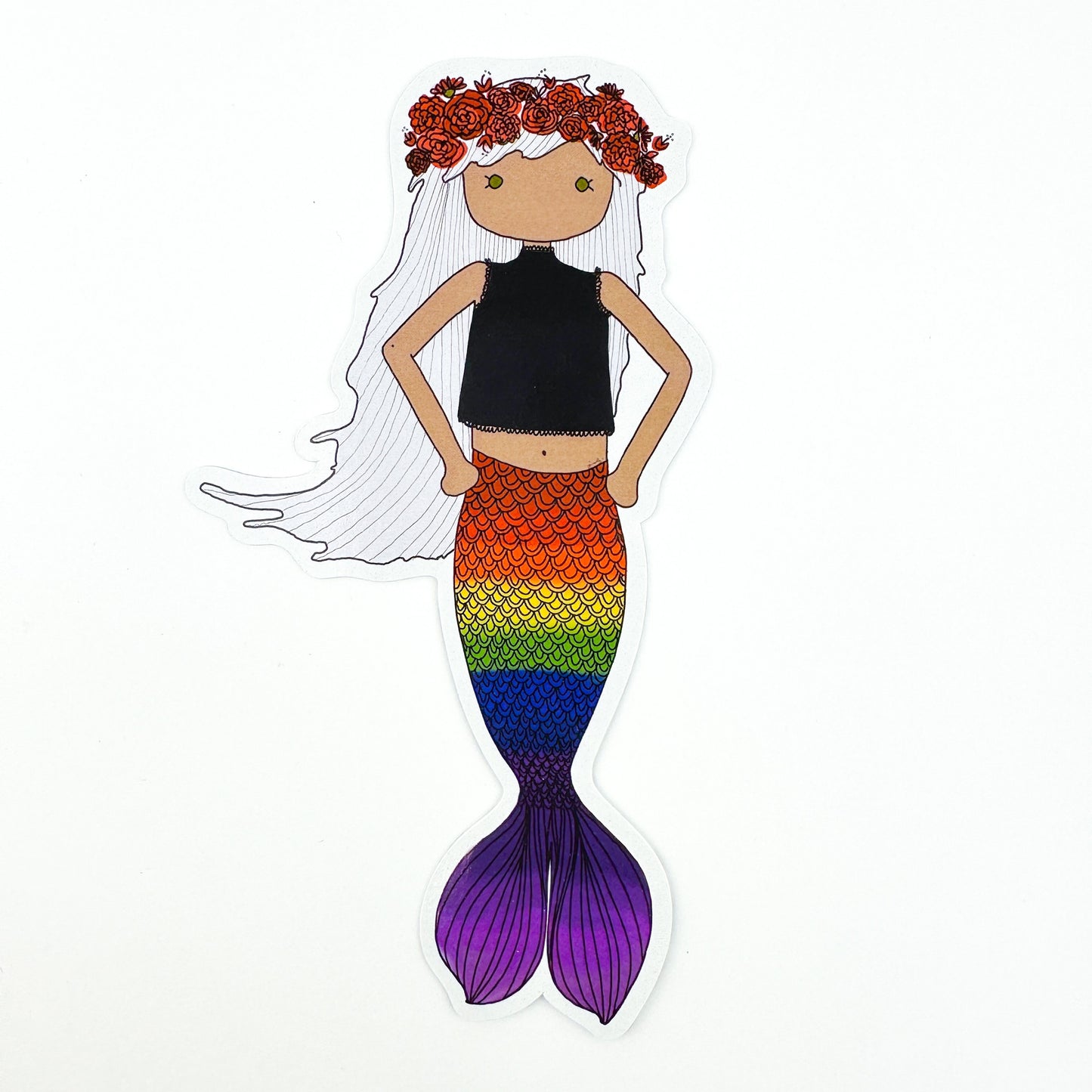 Love is the Thing Rainbow Tail Mermaid Bookmark