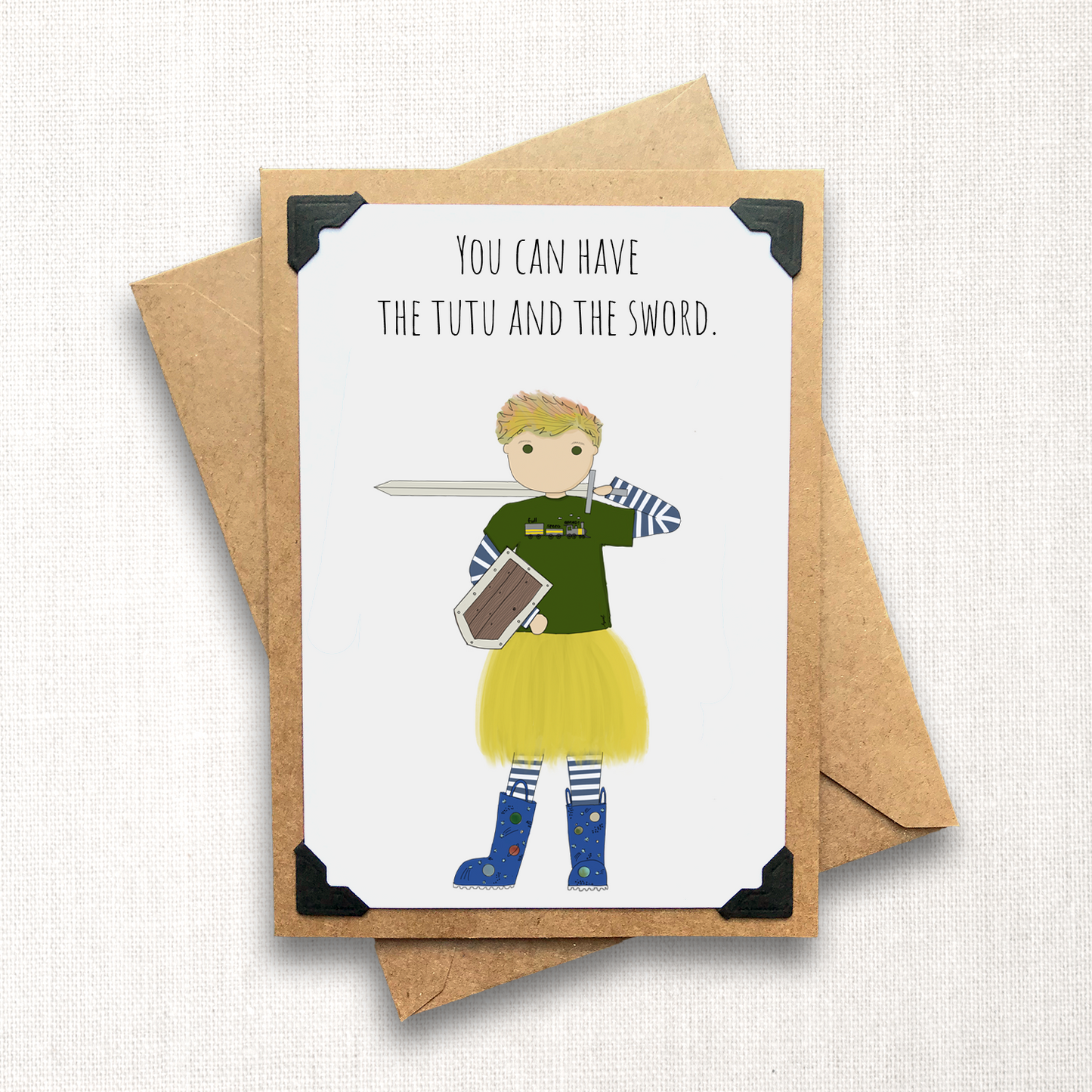 You Can Have the Tutu and the Sword (yellow tutu) Note Card