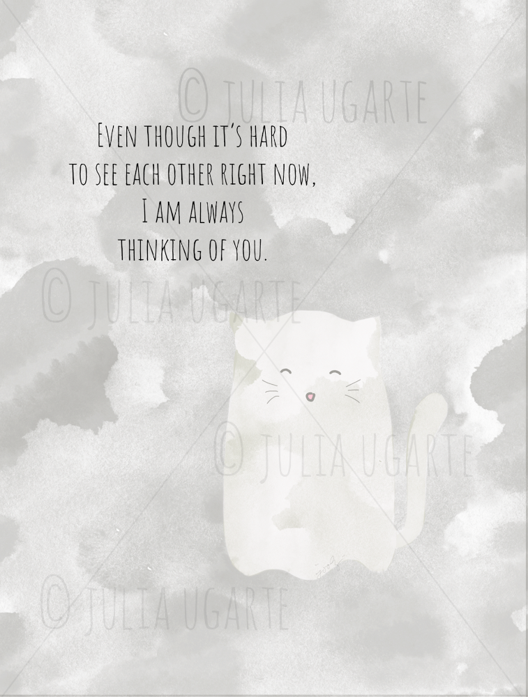 Ghost Kitty Thinking of You Note Card