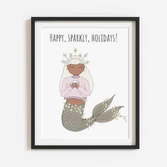 Happy, Sparkly, Holidays! Spirited Neutral 8x10 Print
