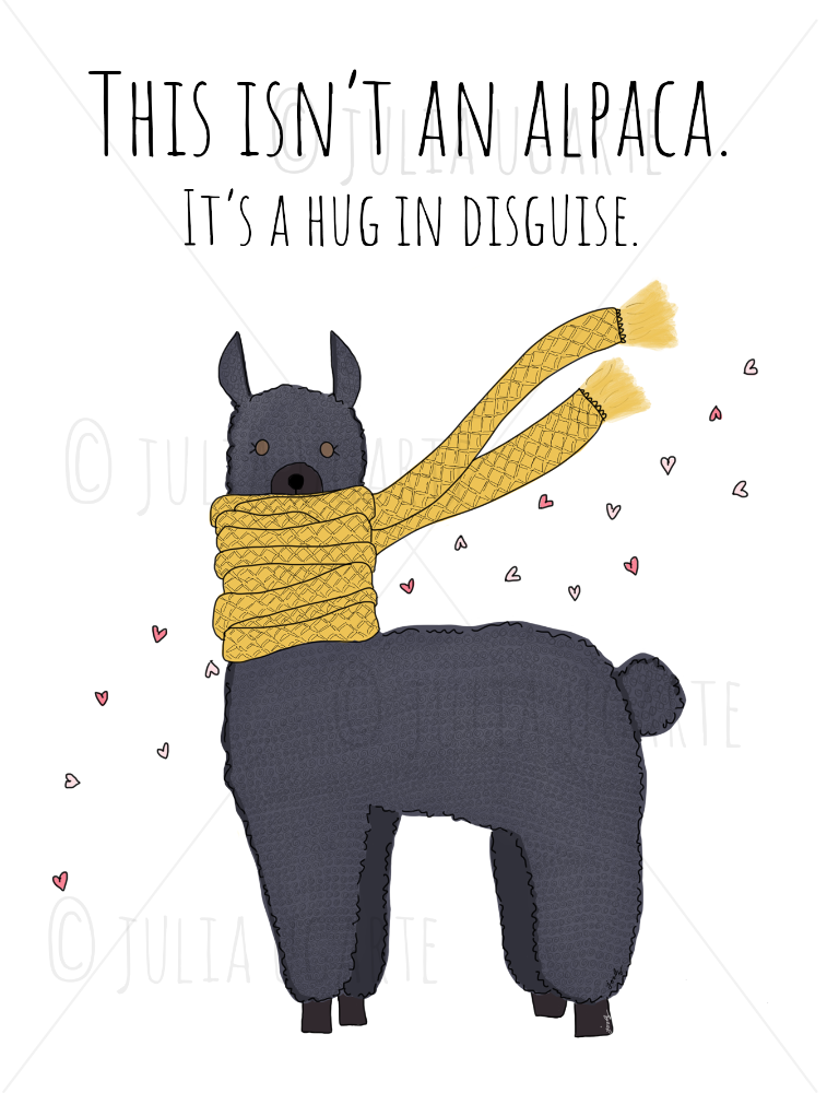Alpaca Hug in Disguise Note Card