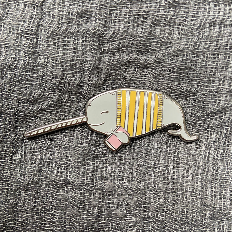 Bookish Narwhal Enamel Pin