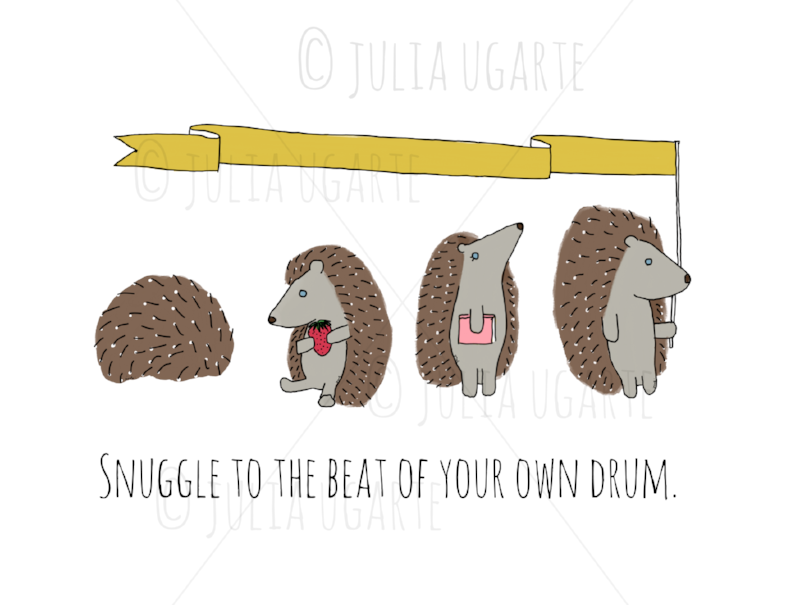 Snuggle to the Beat of Your Own Drum Note Card