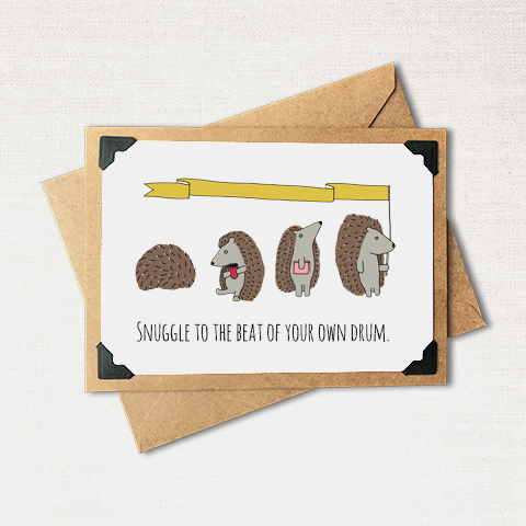Snuggle to the Beat of Your Own Drum Note Card