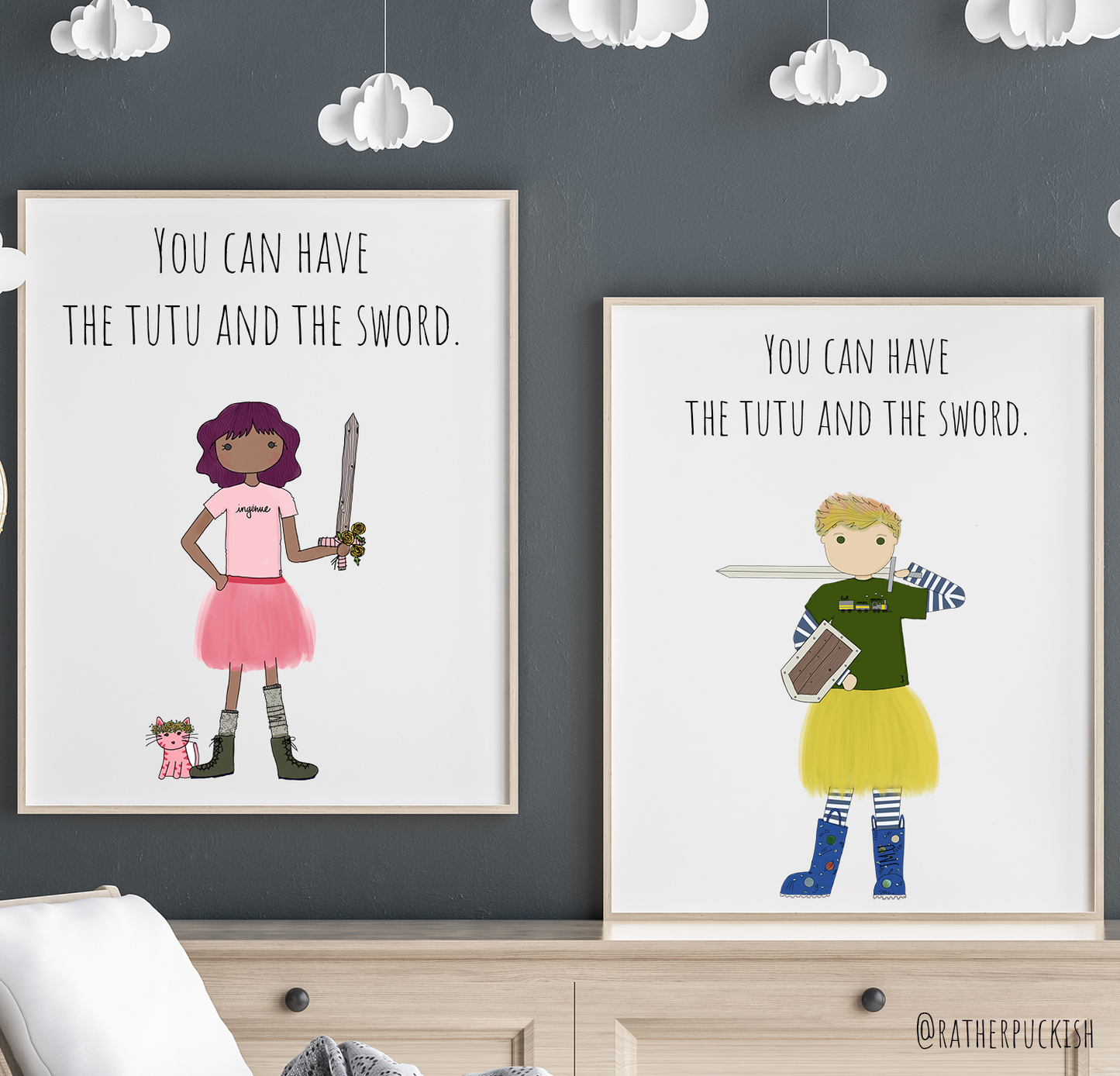 You Can Have the Tutu and Sword (yellow tutu) 8x10 Print