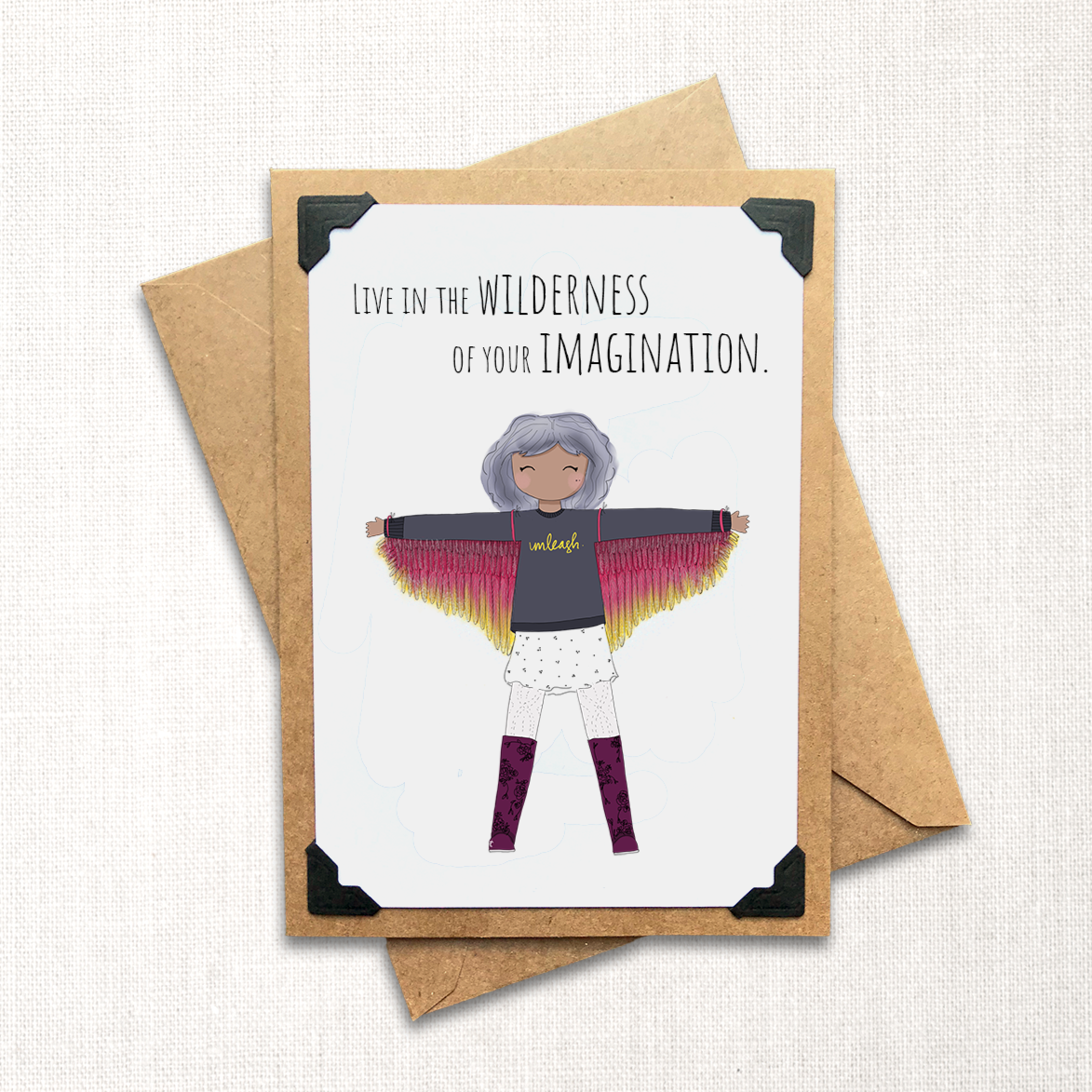 Live in the Wilderness of Your Imagination Note Card