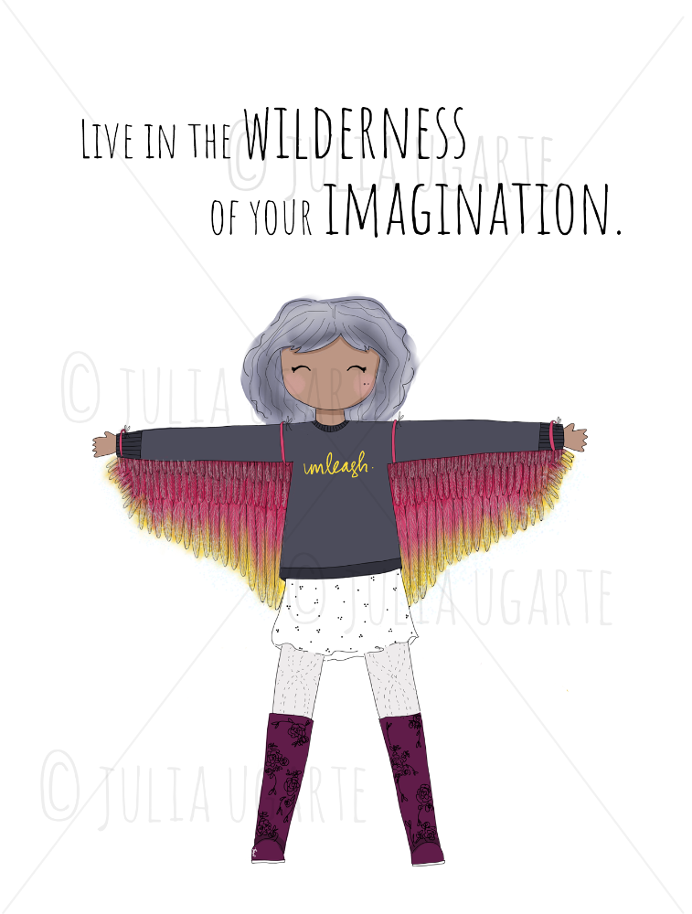 Live in the Wilderness of Your Imagination Note Card